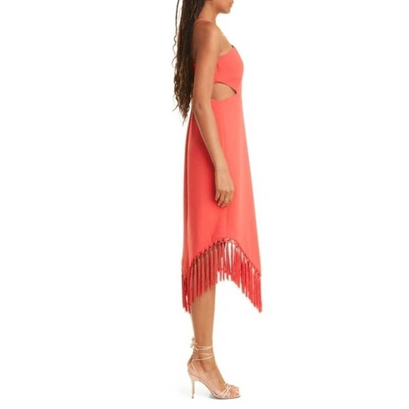 LIKELY Aldina Cutout Fringe Trim Dress In Bittersweet Size 4 NWT - Picture 5 of 11